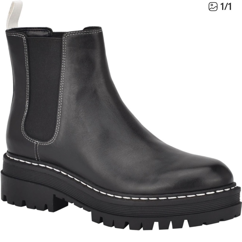 Marc Fisher Black Leather Chelsea Boots
